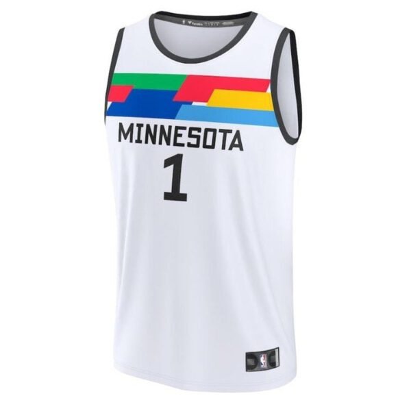 Camisa NBA Anthony Edwards - Minnesota Timberwolves - 2023 Fastbreak - Edição Cidade - Branco - Imagen 2