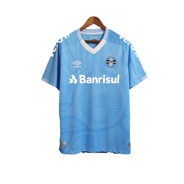 Camisa Grêmio 23/24 Edição Especial - Azul Celeste - Todos os Patrocínios - Versão Torcedor