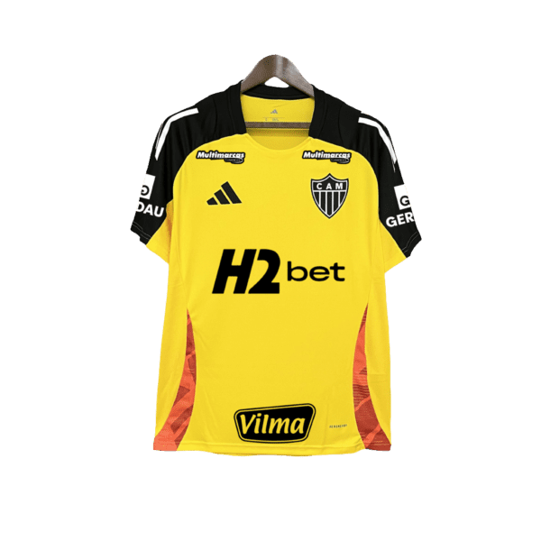 Camisa Atlético Mineiro 25/26 Amarelo Treino - Todos os Patrocínios - Versão Torcedor