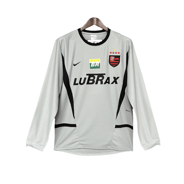 Camisa Flamengo 02/03 Goleiro Cinza - Versão Retrô Manga Longa