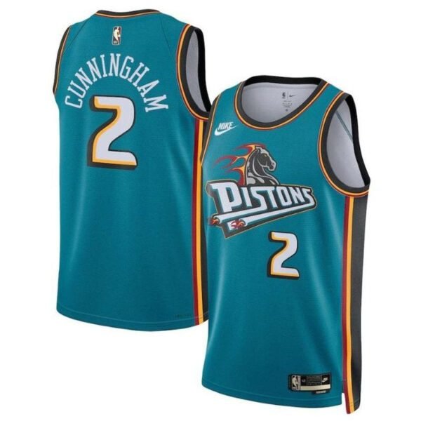 Camisa NBA Cade Cunningham - Detroit Pistons - 2023 Azul Petróleo - Edição Clássica