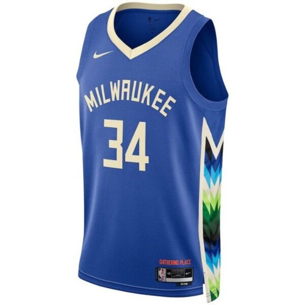 Camisa NBA Giannis Antetokounmpo - Milwaukee Bucks - 2023 - Edição Cidade - Retrô - Imagen 2