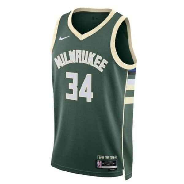 Camisa NBA Giannis Antetokounmpo - Milwaukee Bucks - 2023 - Edição Ícone - Hunter Green - Imagen 2