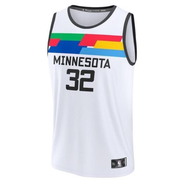 Camisa NBA Karl-Anthony Towns - Minnesota Timberwolves - 2023 Fastbreak - Edição Cidade - Branco - Imagen 2