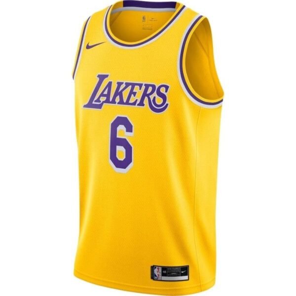 Camisa NBA - Los Angeles Lakers - LeBron James #6 2021/22 Jogador - Amarelo - Imagen 2