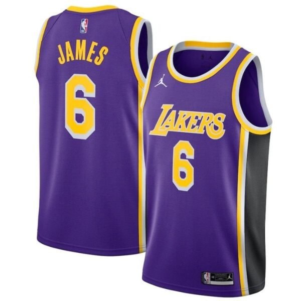 Camisa NBA - Los Angeles Lakers - LeBron James Roxo #6 2021/22 Player