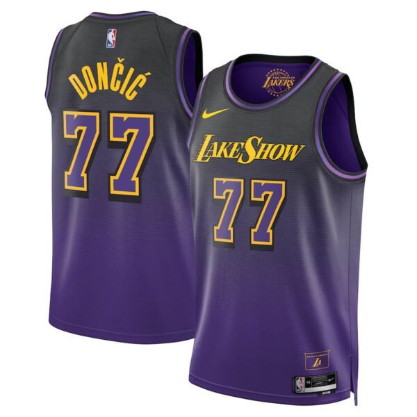 Camisa NBA Luka Dončić - - Los Angeles Lakers - Edição Cidade 2024 - Roxo - Unisex