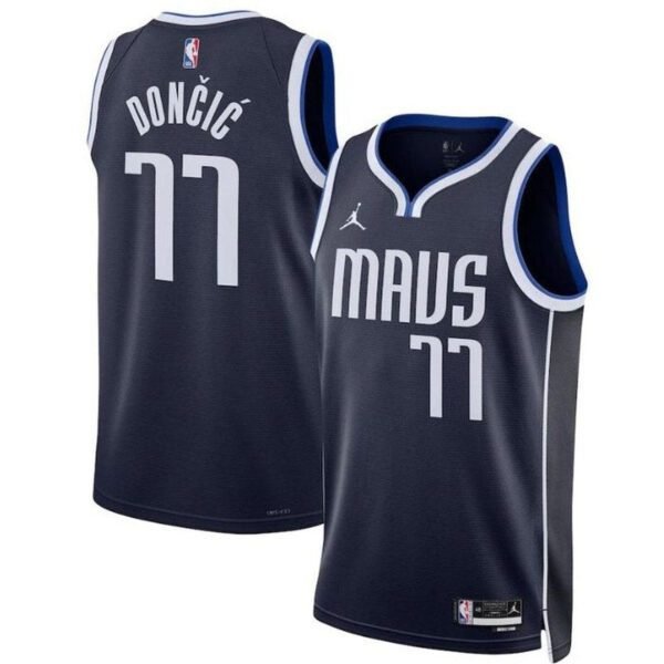 Camisa NBA Luka Dončić - - Dallas Mavericks - 2023 Edição de Impacto - Azul Marinho