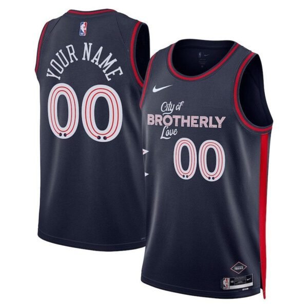 Camisa NBA - Philadelphia 76ers - 23/24 - Azul Marinho - Edição Cidade