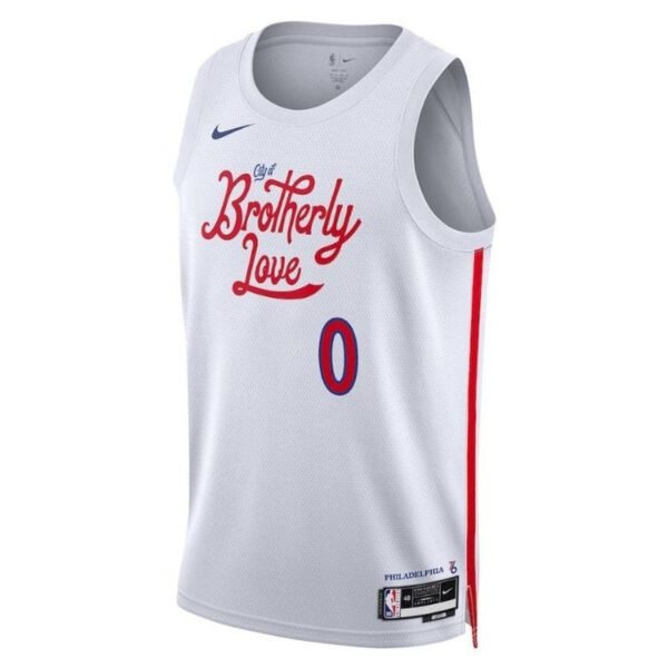 Camisa NBA Tyrese Maxey - Philadelphia 76ers - 2023 - Edição Cidade - Branco - Imagen 2