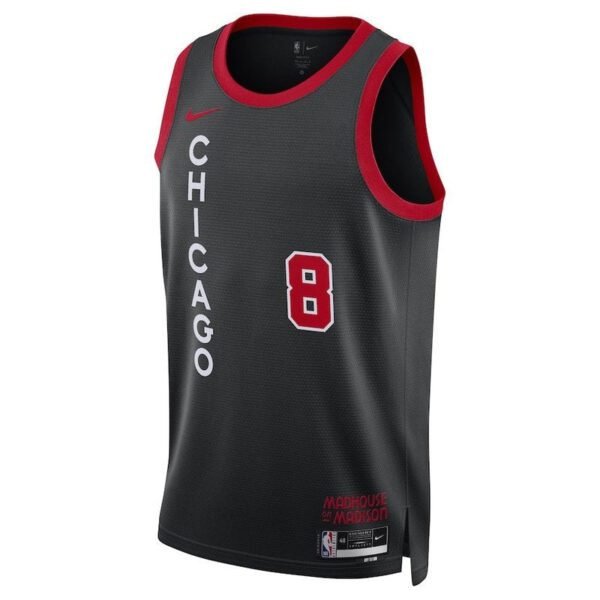 Camisa NBA Zach LaVine - Chicago Bulls - 23/24 - Preto - Edição Cidade - Imagen 2